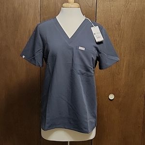 Figs Catarina Navy scrub top M